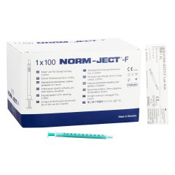 1cc TB Syringe, luer slip 100/Box, Norm-Ject, AirTite