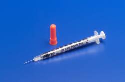 1/2cc 29g x 1/2" Needle Insulin Syringe, Monoject, Non-Safety, 100/Bx Kendall