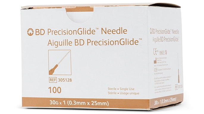 Disposable Needle, 30g x 1", 100/Box, BD
