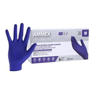 Exam Gloves, Nitrile, Powder-Free, Small, 100 Box, Indigo, Ammex