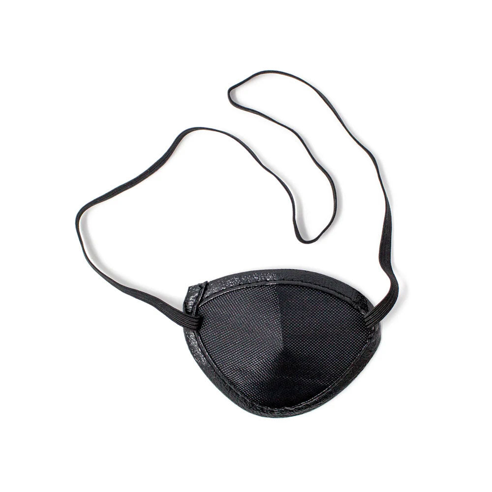 The MedPharma USA Eye Patch w/ Foam in black, large size, features a textured design and an adjustable elastic band against a plain white background, perfect for post-operative care.