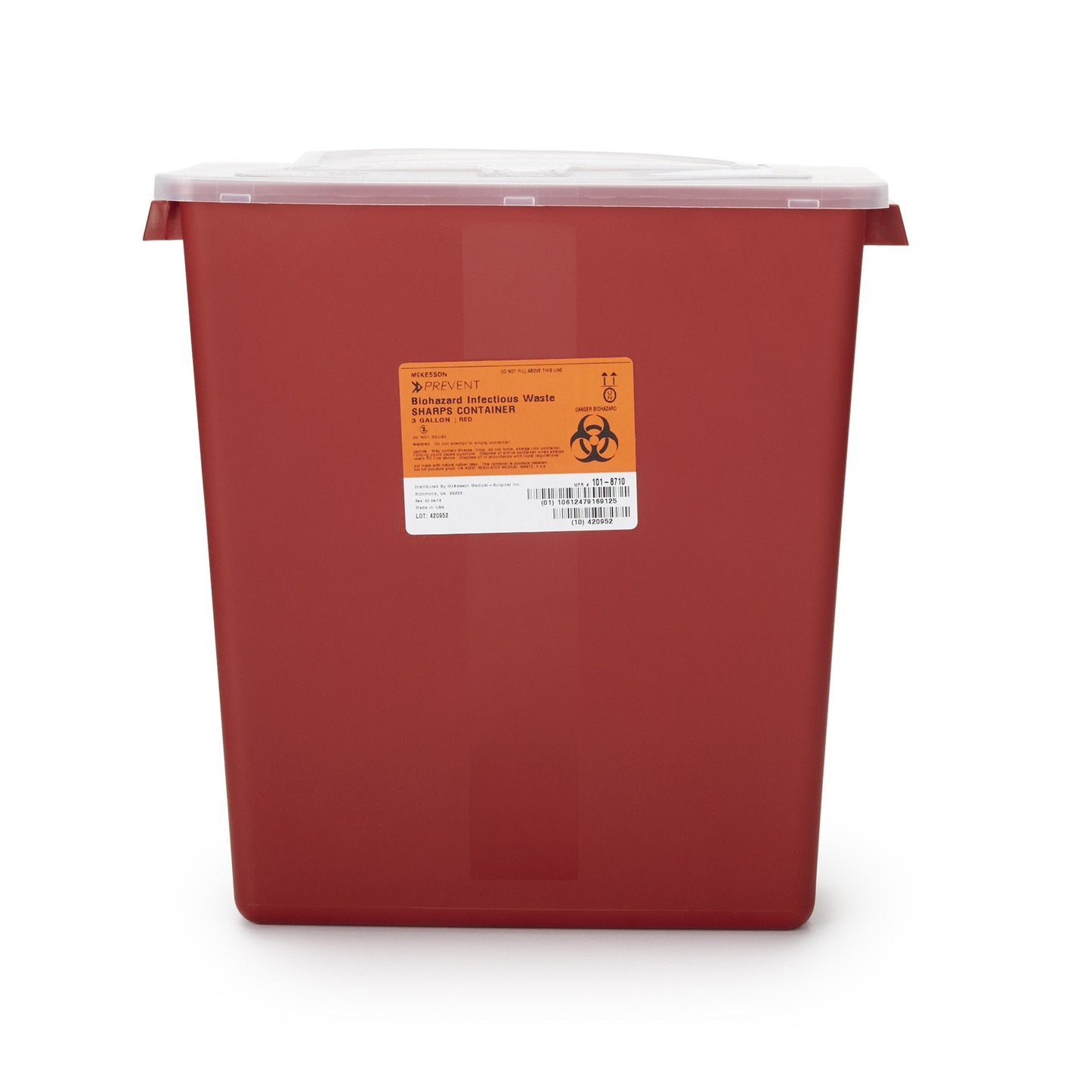 Sharps Containr, 2 Gal, Red Horiz entry 12" x 13.5" x 6"