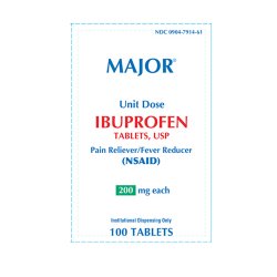 Ibuprofen, 200mg Tab, unit dose100/Box, Major Pharmaceuticals