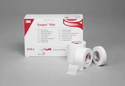3M Transpore White 1" x 10 Yards (12 rolls)
