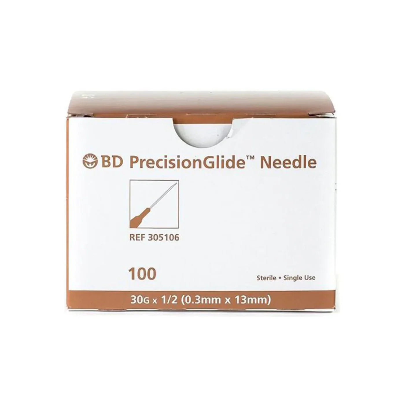Needles, Disposable- 30g x 1/2", 100/Box, BD