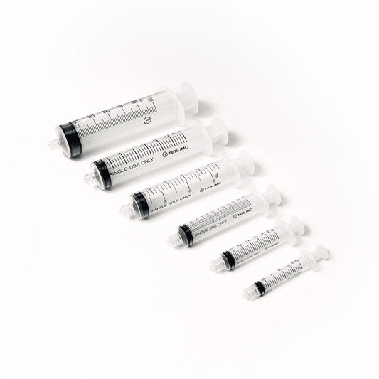 The MedPharma USA Exel syringes, 1cc TB with Luer Lock, come in a box of 100. These feature a low dead space design, transparent barrels with black markings, white plungers, and are labeled SINGLE USE ONLY.
