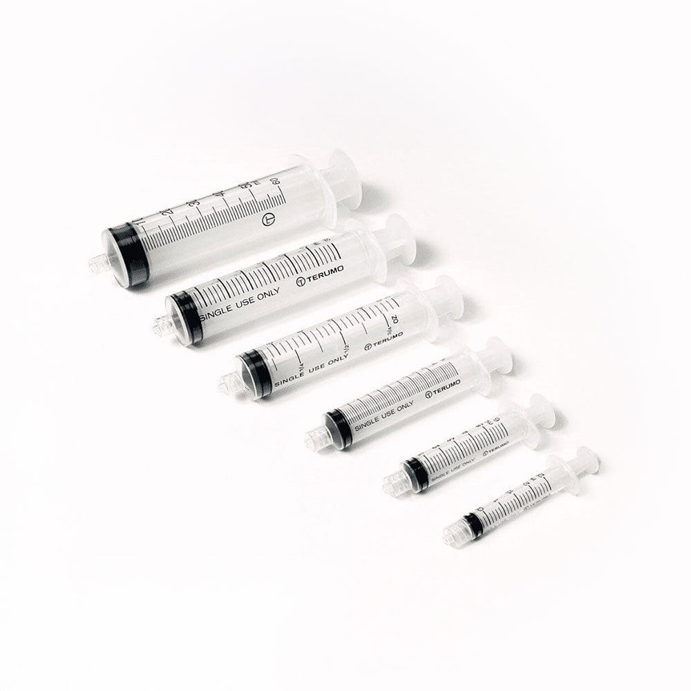 The MedPharma USA Exel syringes, 1cc TB with Luer Lock, come in a box of 100. These feature a low dead space design, transparent barrels with black markings, white plungers, and are labeled SINGLE USE ONLY.
