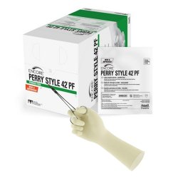 Surgical Glove, Encore, Perry Style 42, Latex, Size 7, 50 Pair/Box, Ansell