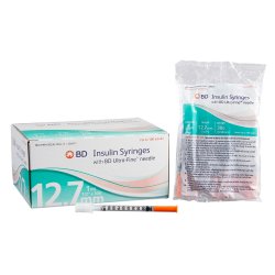 1cc 30g 1/2" Insulin Syringe w/needle, Ultra-Fine, Non-Safety