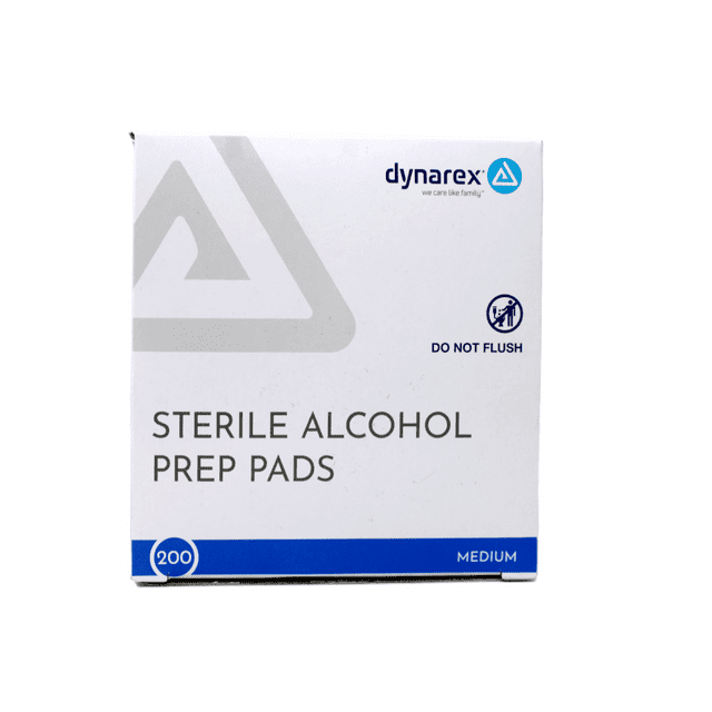 Sterile Alcohol Prep Pads, Med, 200/bx - Dynarex