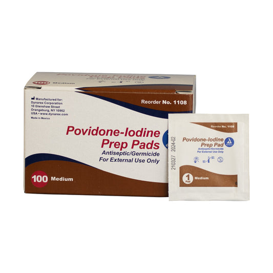 PVP Prep Pads, Medium, 100/Box (Iodine)