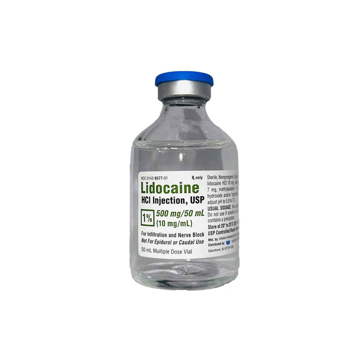 Lidocaine Injection 1%, 50mL, MDV