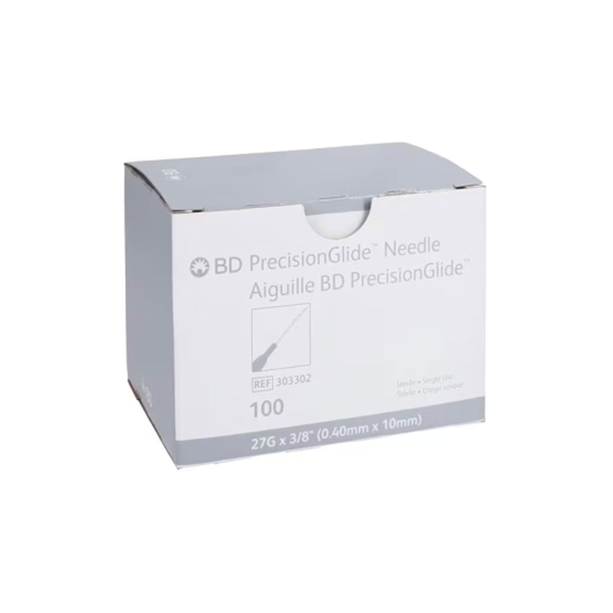 Needles, Disposable- 27g x 1/2" 100/Box, Becton Dickenson