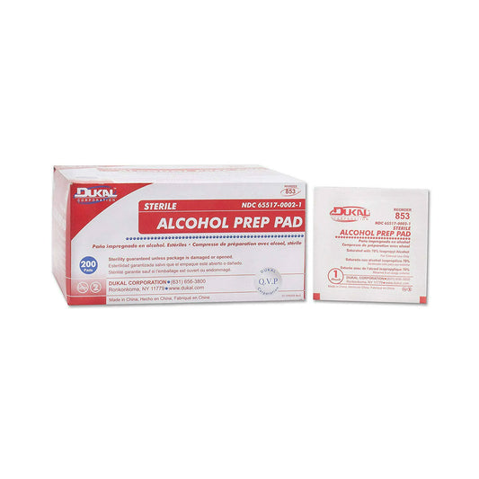 Alcohol Prep Pad, Sterile 200 Pads/Box (20 Box/Case) Dukal