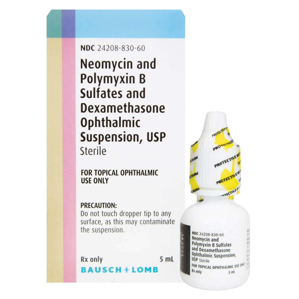 Neomycin and Polymyxin B Sulfates and Dexamethasone Ophth Suspension, 5mL, B + L